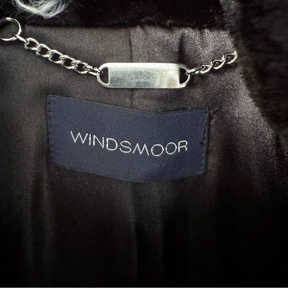 Windsmoor Black Wool-Cashmere Coat 12 Faux Fur Collar - Picture 7 of 9
